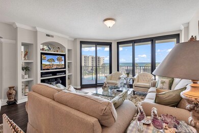 Living room with hardwood / wood-style flooring, b