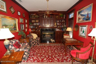 Library with Fireplace
