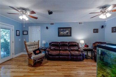 Spacious living area just off the kitchen. Double