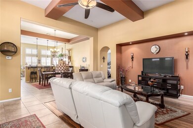 Living room with upgraded ceiling fan