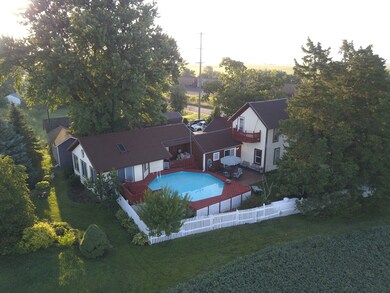 Birds eye view of the property looking from the we