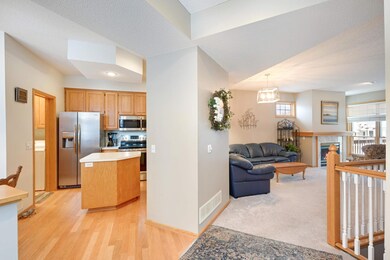 View from the front door into the kitchen and living space.