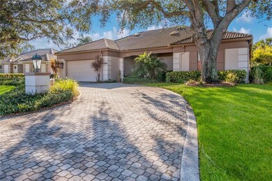 Pavered Circular Driveway and Two Car Garage