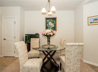 Dining room featuring light tile patterned floors