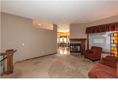 Spacious living room with fireplace