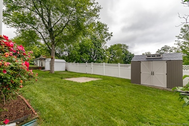 2 Sheds, vinyl fence, mature plantings