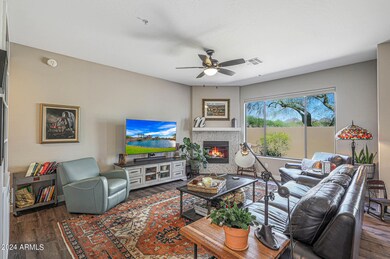 Living room with mountain views
