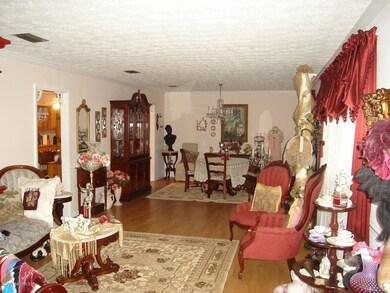 view of living room and dining room