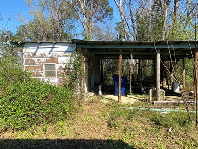Old shed with covered opening