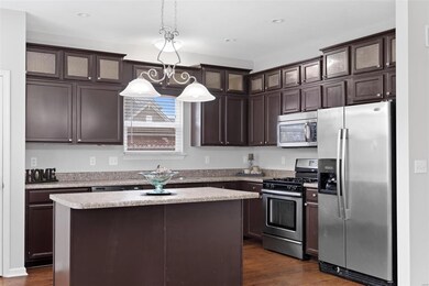 Center island with pendant light.
