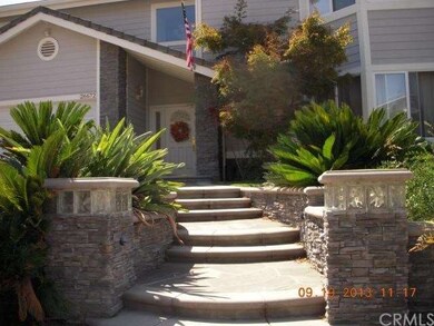 Extensive hard scape and lush landscaping.