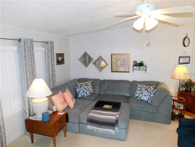 Spacious living room with vaulted ceilings