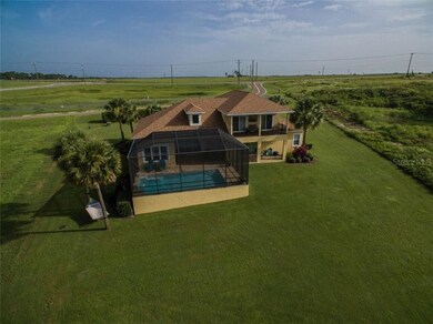 Large backyard is perfect for playing volleyball o