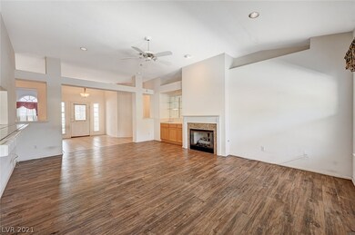 Inviting entry with vaulted ceilings laminate floo
