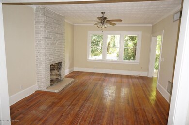 4) Living room and fireplace