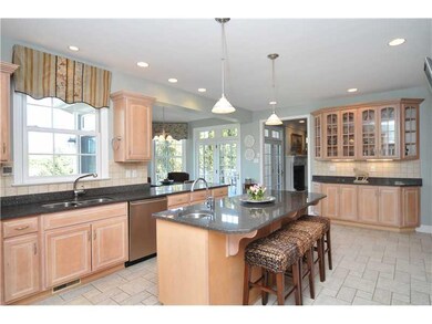 Kitchen. Granite counters, glazed maple cabinets, 