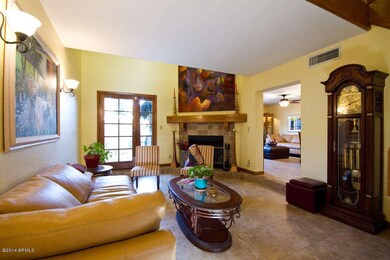 Living Room w/fpl & French Door to patio