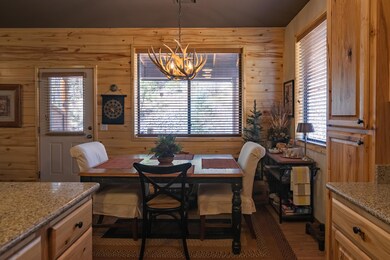 Dining area surrounded by windows