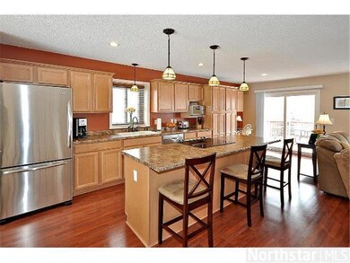 Spacious center island with generous seating.