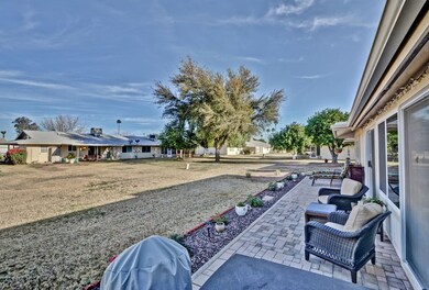 back brick paved patio