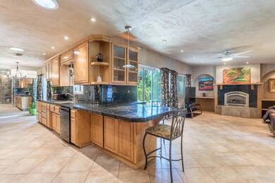 Family room and kitchen