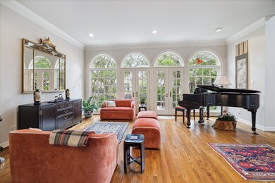 Formal living with French doors that open to your