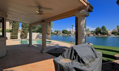 North West facing view of lake and pool