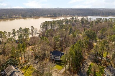 Ariel view of the house and Swift Creek Reservoir