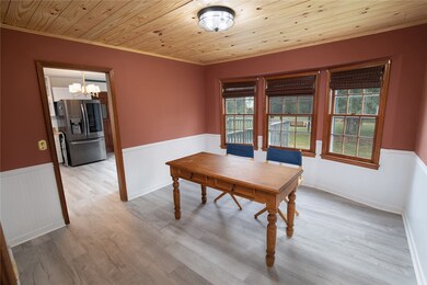 New vinyl flooring and wooden shiplap ceiling