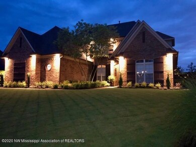 Front of home at night