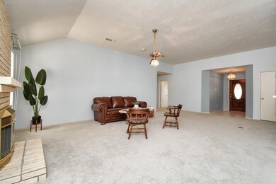 Living room with high ceilings...