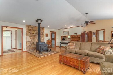 Open and bright floor plan with Fisher wood-burnin
