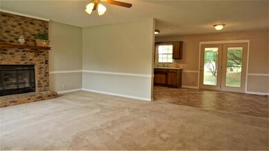 Great room open to dining and kitchen