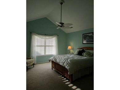 Master Bedroom. Bright, sunlit bedroom with cathed
