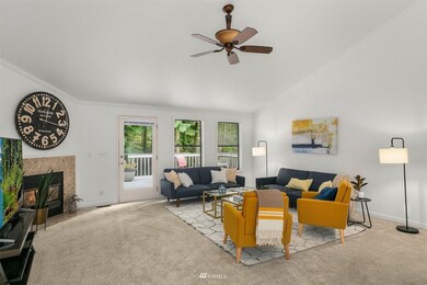 Living room with access to deck