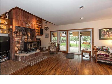 Living Room with wood burning stove