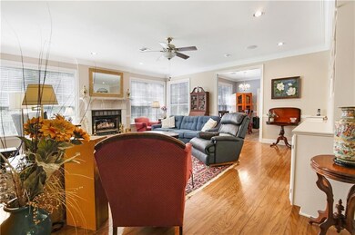 Family Room w/ High Ceilings, Nail Down Hardwood F