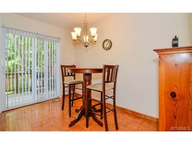 Dining Area - Parkay Floor, Sliding Door to Deck