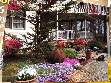 Spring view along the side porch near the front do
