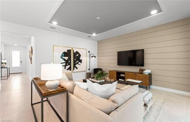 Interior photos are of a staged model home. Illust