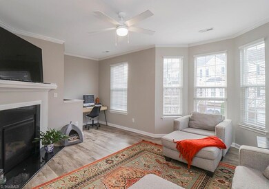 Living Room with Fireplace and Office Nook
