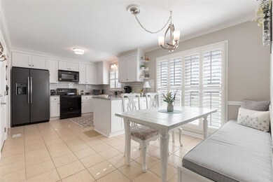 Large eat-in kitchen! Brushed nickel light fixture