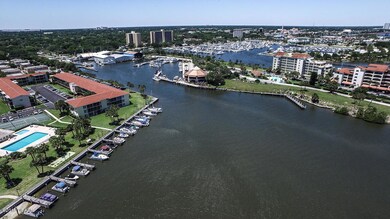 View of water way in to Marina