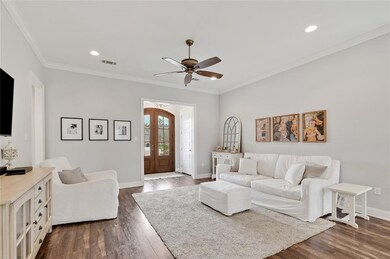 Beautiful, double doors welcome you inside.