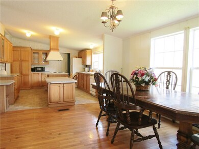 The dining area can accommodate a large table with