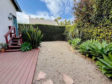 Studio entrance and private outdoor spac