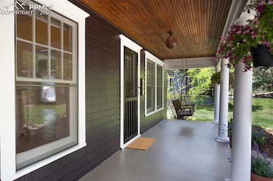 View of covered porch