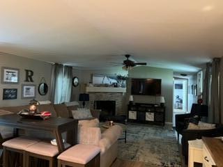 View of living room from kitchen
