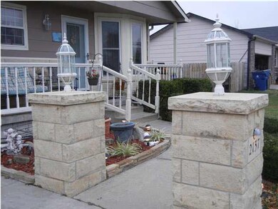 Beautiful lighted stone pillars light your way to 