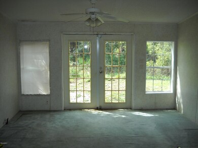 Living room with French doors
